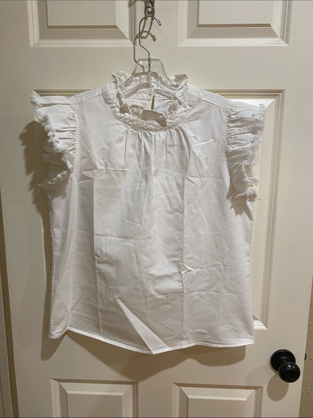 Women’s White Ruffle Sleeve Blouse